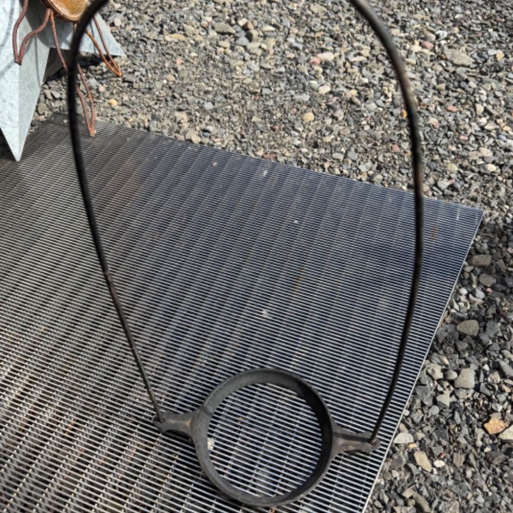 Rare Early Cast Iron Metal Oil Lamp Wall Hanging Bracket Patent Black  Primitive